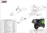 Dual Exhaust System With Sound Certification Gp Steel Black - Mivv Compatible With Kawasaki Z 1000 Sx (2014-2019)