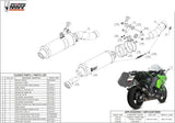 Escape Doble Con Homologación Acústica Gp Acero Negro - Mivv Compatible Con Kawasaki Z 1000 Sx (2014-2019)