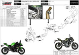 Sistema De Escape Completo Sin Catalizador Y Sin Homologación Acústica Mk3 Carbono - Mivv Compatible Con Kawasaki Ninja 650 (2017-2023)