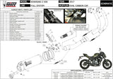 Sistema De Escape Completo Sin Catalizador Y Con Homologación Acústica Oval Carbono Carbono - Mivv Compatible Con Kawasaki Z 650 (2017-2023)
