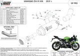 Tubo De Escape Con Homologación Acústica Gppro Carbono - Mivv Compatible Con Kawasaki Zx 6R 636 (2019-2020)
