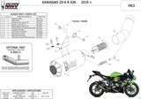 Tubo De Escape Sin Catalizador Y Sin Homologación Acústica Mk3 Carbono - Mivv Compatible Con Kawasaki Zx 6R 636 (2019-2020)