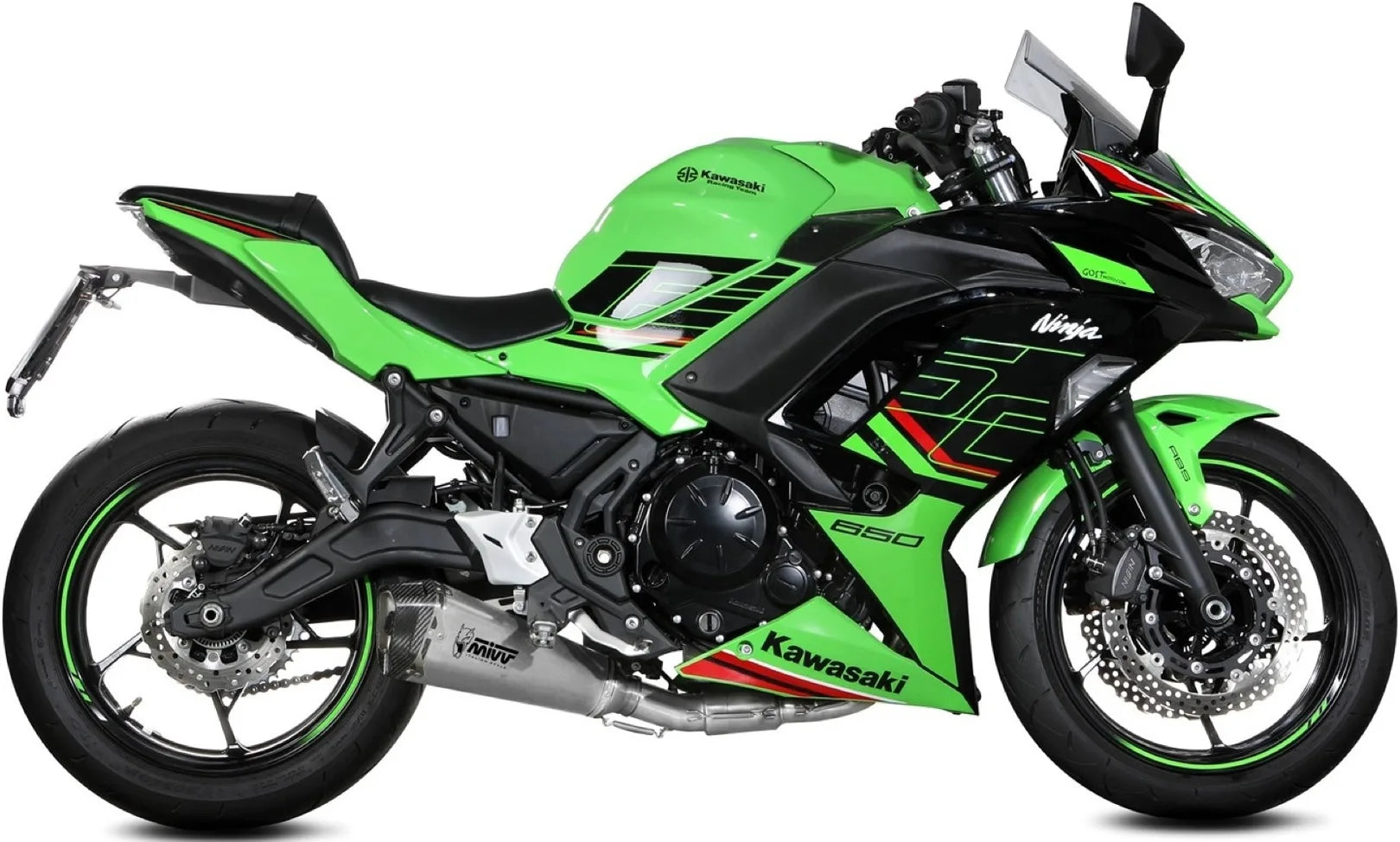 Sistema De Escape Completo Sin Catalizador Y Sin Homologación Acústica Delta Race Acero Carbono - Mivv Compatible Con Kawasaki Ninja 650 (2024)