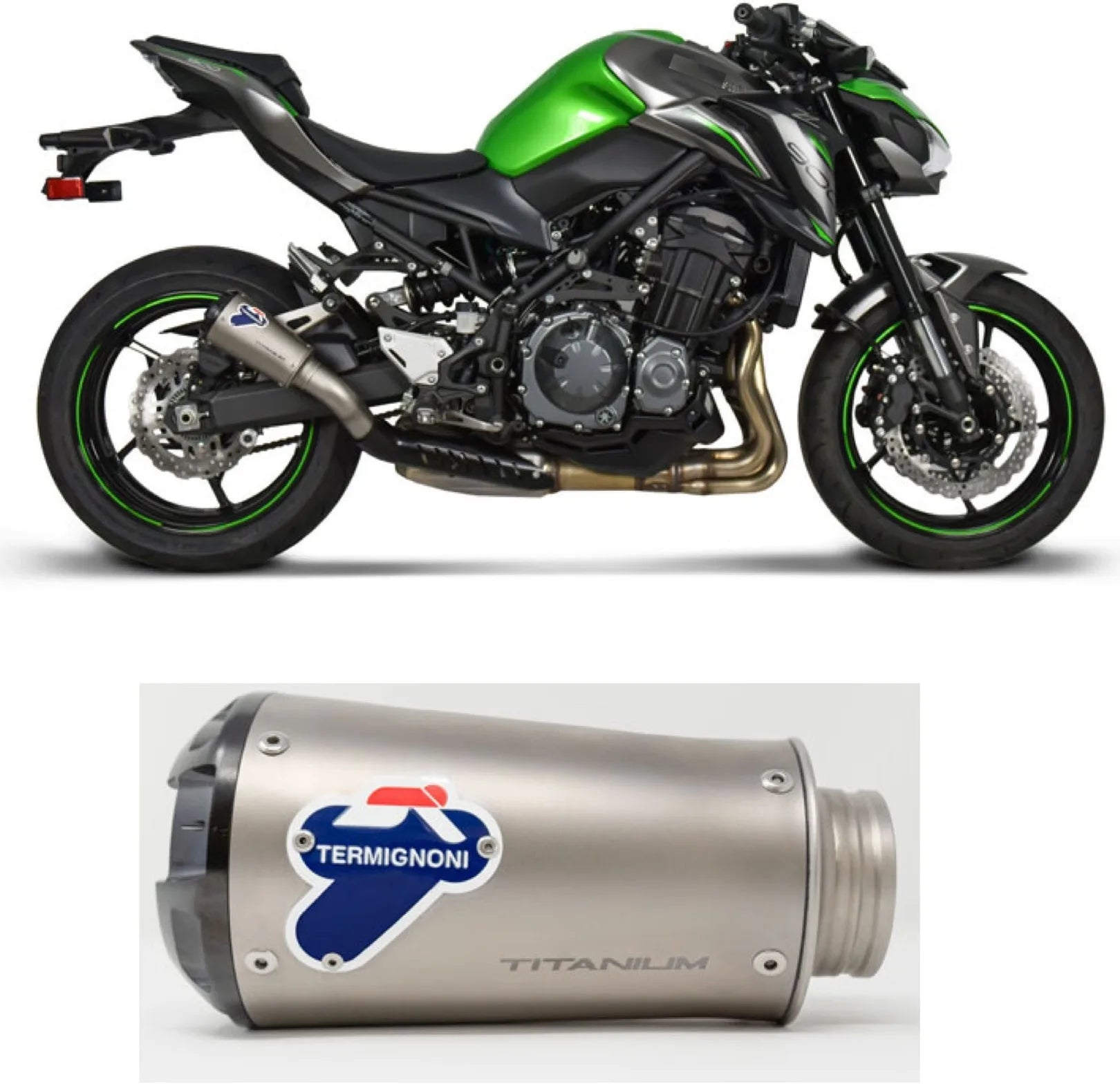 Tubo De Escape Sin Homologación Acústica Gp2R-Rht Titano Copa Aluminio - Termignoni Compatible Con Kawasaki Z 900 (2017-2020)