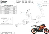 Tubo De Escape Con Homologación Acústica X-M1 Acero Negro - Mivv Compatible Con Ktm 390 Duke (2017-2020)