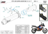 Tubo De Escape Con Homologación Acústica Speed Edge Titano Carbono - Mivv Compatible Con Ktm 1290 Super Adventure - R - S - T (2021-2024)