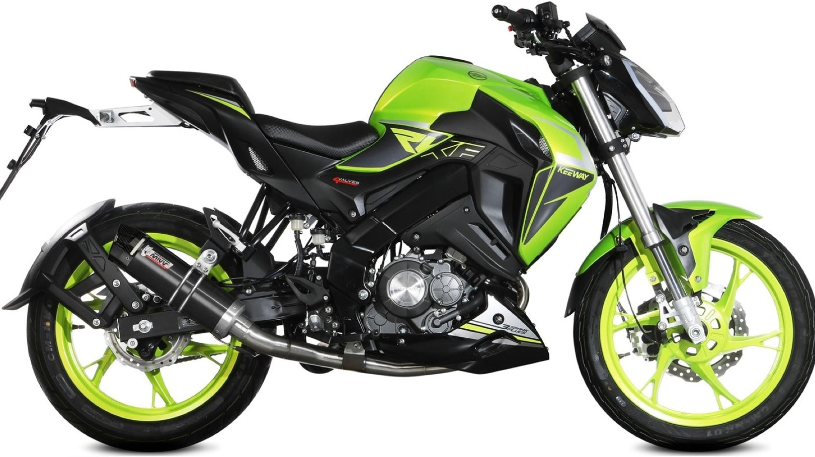 Complete Catalytic Exhaust System With Sound Certification Gp Steel Black Carbon - Mivv Compatible With Keeway Rkf 125 (2021-2024)