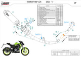Complete Catalytic Exhaust System With Sound Certification Gp Steel Black - Mivv Compatible With Keeway Rkf 125 (2021-2024)