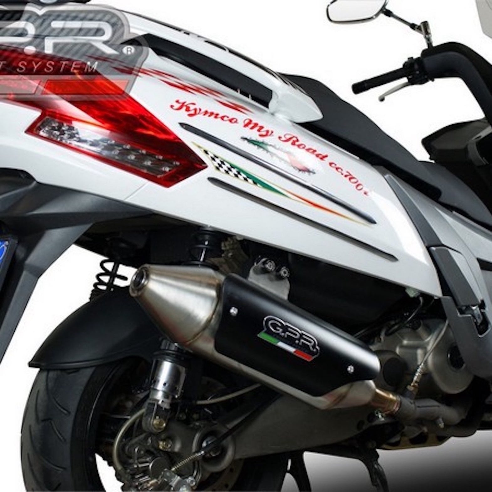 Exhaust Tip With Noise Certification Power Bomb Stainless Steel - Gpr Compatible With Kymco Myroad 700 (2012-2016)