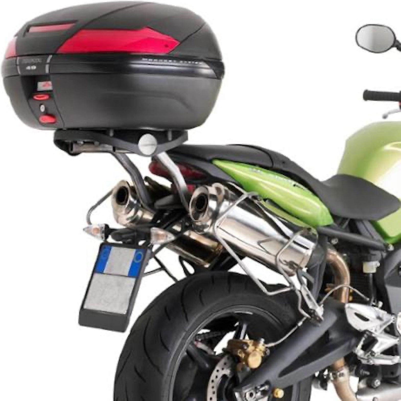 Top Case Kgr46 Garda 46 Lt + Rear-Rack Monokey - Kappa Moto Compatible With Triumph Street Triple 675 (2007-2012)