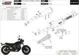 Escape Doble Sin Catalizador Y Sin Homologación Acústica Ghibli Acero Negro - Mivv Compatible Con Moto Guzzi V9 Roamer (2016-2020)