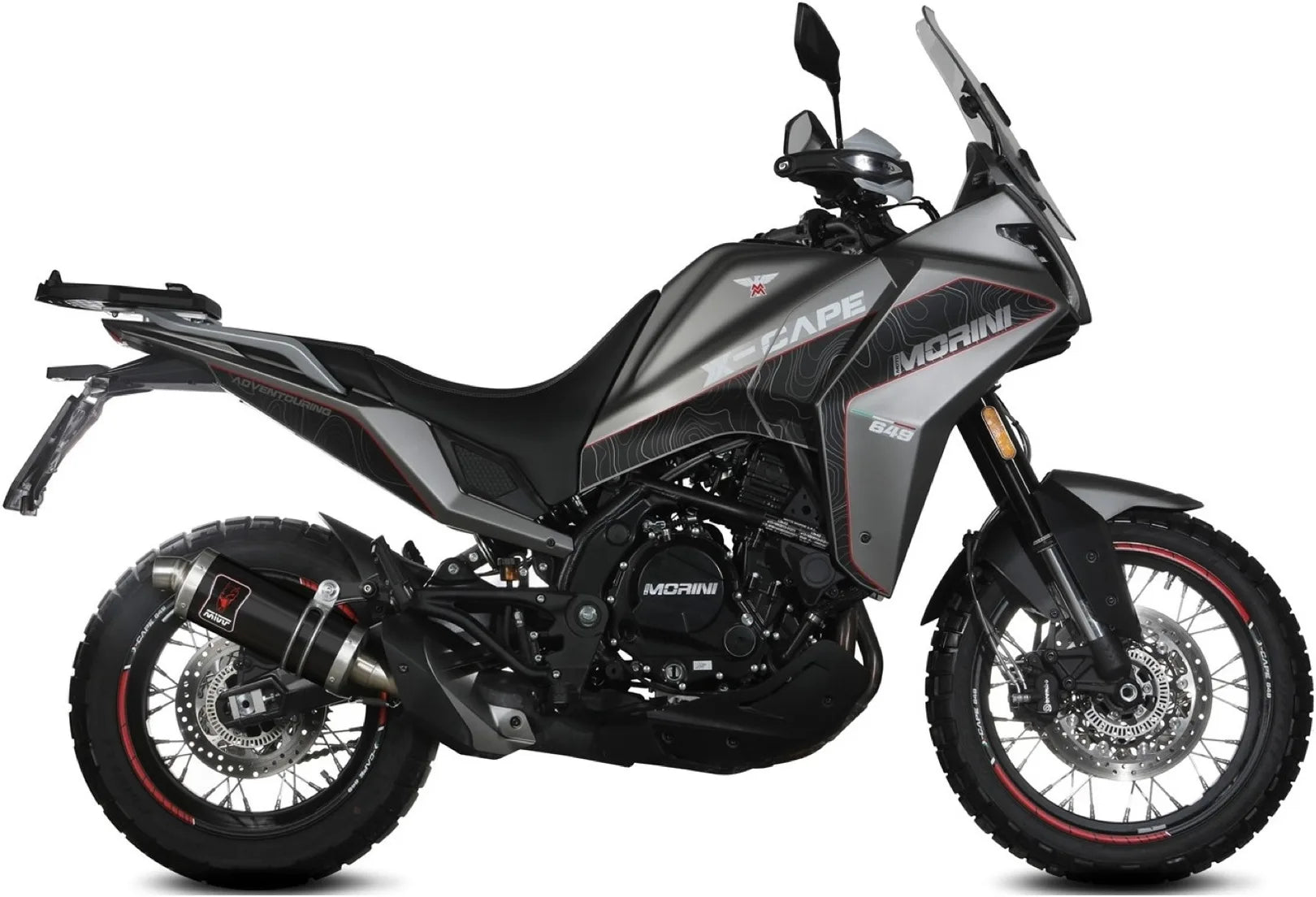 Tubo De Escape Sin Catalizador Y Con Homologación Acústica Dakar Acero Negro - Mivv Compatible Con Moto Morini X-Cape 649 (2021-2024)