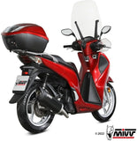 Sistema De Escape Completo Sin Catalizador Y Sin Homologación Acústica Mover Acero Negro - Mivv Compatible Con Honda Sh 150 (2017-2019)