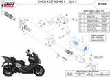 Catalytic Exhaust Tip With Sound Certification Mover Steel Black - Mivv Compatible With Kymco Xciting 400 I S (2019-2020)