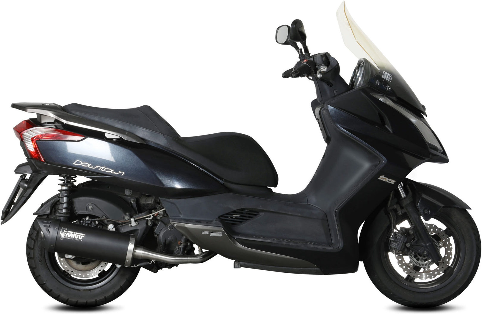 Complete Catalytic Exhaust System With Sound Certification Mover Steel Black - Mivv Compatible With Kymco Downtown 125 (2009-2016)