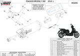 Uncatalysed Exhaust System Without Sound Certification Mover Steel Black - Mivv Compatible With Piaggio Beverly 300 (2010-2020)