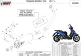 Sistema De Escape Completo Con Catalizador Y Homologación Acústica Mover Acero Negro - Mivv Compatible Con Piaggio Beverly 350 (2017-2020)