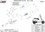 Sistema De Escape Completo Con Catalizador Y Homologación Acústica Mover Acero Negro - Mivv Compatible Con Piaggio Vespa Gts 125 (2017-2018)