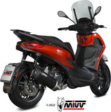 Tubo De Escape Con Catalizador Y Homologación Acústica Mover Acero Negro - Mivv Compatible Con Piaggio Beverly 400 (2021-2024)