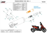Tubo De Escape Sin Catalizador Y Con Homologación Acústica Mover Acero Negro - Mivv Compatible Con Piaggio Beverly 400 (2021-2024)