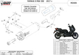 Tubo De Escape Sin Catalizador Y Sin Homologación Acústica Mover Acero Negro - Mivv Compatible Con Yamaha X-Max 300 (2017-2020)