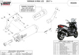 Tubo De Escape Con Catalizador Y Homologación Acústica Mover Acero Negro - Mivv Compatible Con Yamaha X-Max 125 (2017-2020)
