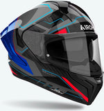 Casco Integral Para Moto Airoh Matryx - Mxrk18 Composite Carbon Azul Rojo Gloss Rocket Talla M