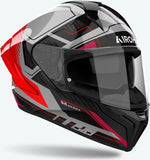 Casco Integral Para Moto Airoh Matryx - Mxrk55 Composite Carbon Rojo Gloss Rocket Talla L