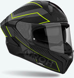 Casco Integral Para Moto Airoh Matryx - Mxse31 Composite Carbon Amarillo Mate Sentinel Talla S