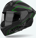 Casco Integral Para Moto Airoh Matryx - Mxse33 Composite Carbon Verde Mate Sentinel Talla M