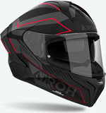Casco Integral Para Moto Airoh Matryx - Mxse55 Composite Carbon Rojo Mate Sentinel Talla Xl