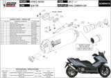 Tubo De Escape Con Catalizador Y Homologación Acústica Oval Acero Negro Carbono - Mivv Compatible Con Kymco Ak 550 (2017-2020)