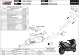 Sistema De Escape Completo Con Catalizador Y Homologación Acústica Speed Edge Acero Negro Carbono - Mivv Compatible Con Kymco Ak 550 (2017-2020)