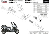 Tubo De Escape Con Catalizador Y Homologación Acústica Oval Acero Negro Carbono - Mivv Compatible Con Kymco Xciting 400 (2013-2018)