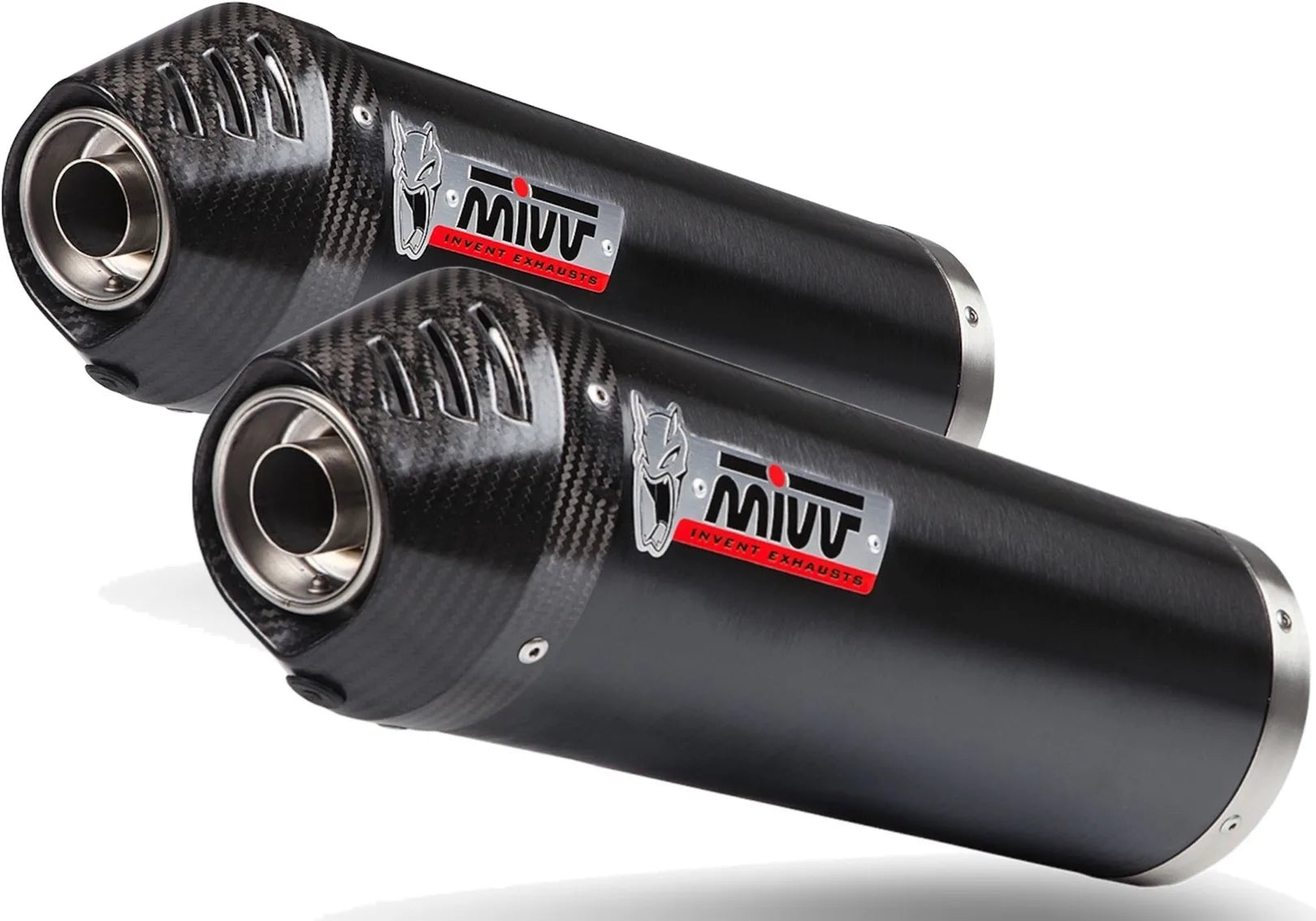 Tubo De Escape Con Homologación Acústica Oval Acero Negro Carbono - Mivv Compatible Con Kawasaki Zzr 1400 (2006-2007)