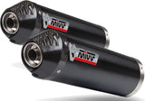 Tubo De Escape Con Homologación Acústica Oval Acero Negro Carbono - Mivv Compatible Con Kawasaki Zzr 1400 (2006-2007)