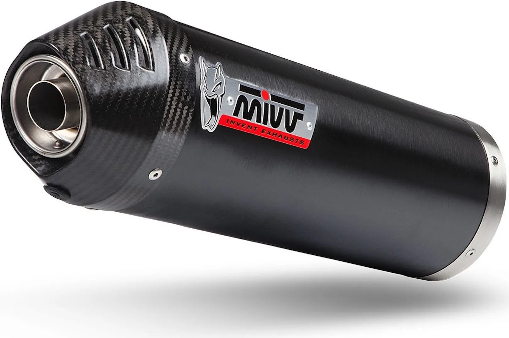 Tubo De Escape Con Catalizador Y Homologación Acústica Oval Acero Negro Carbono - Mivv Compatible Con Kymco Xciting 400 (2013-2018)