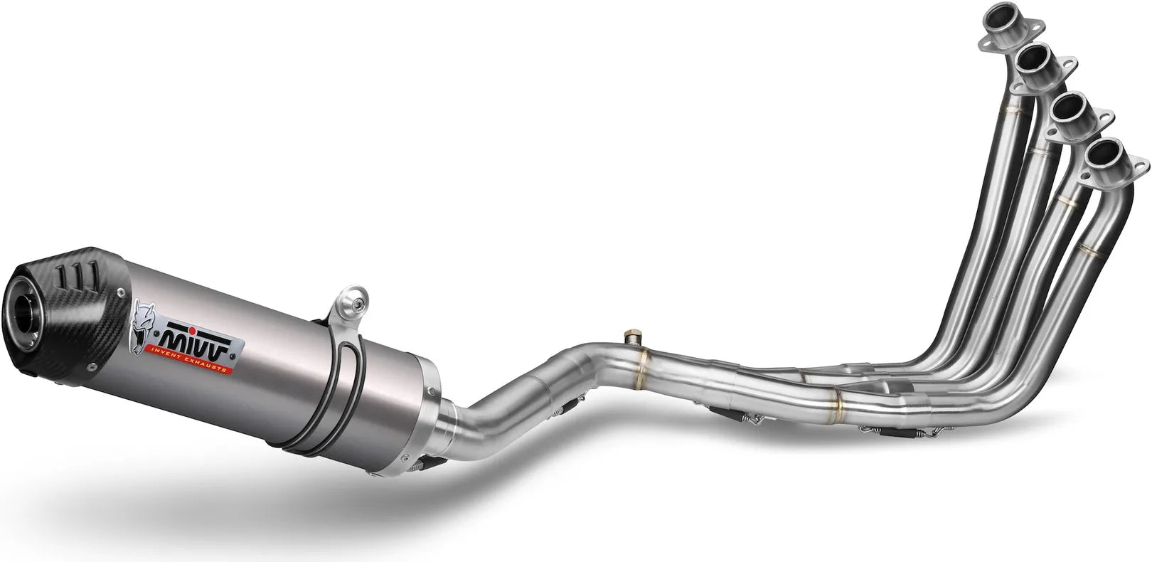 Sistema De Escape Completo Con Catalizador Y Homologación Acústica Oval Titano Carbono - Mivv Compatible Con Kawasaki Z 650 (2017-2023)