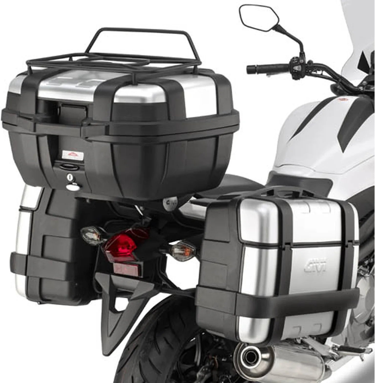 Maletas Laterales Monokey Trekker Negro 92 Lt Trekker Aluminio - Givi Compatible Con Honda Nc 700 S (2012-2013)