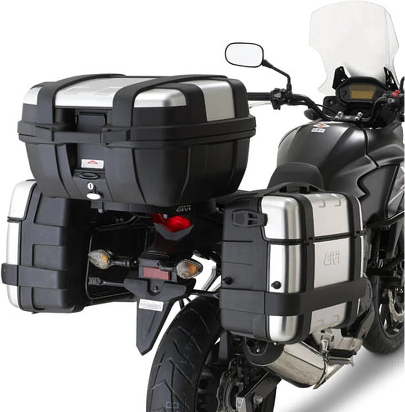 Maletas Laterales Monokey Trekker Negro 92 Lt Trekker Aluminio - Givi Compatible Con Honda Cb 500 X (2013-2016)