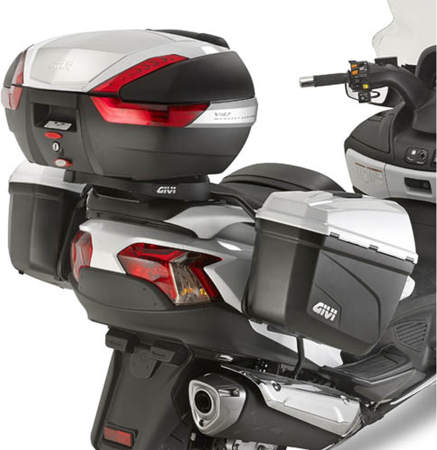 Trekker Dolomiti Aluminium Top Case + Side Cases - 106 Lt Trekker Dolomiti Aluminium - Givi Compatible With Suzuki An 650 Burgman - Executive (2013-2020)