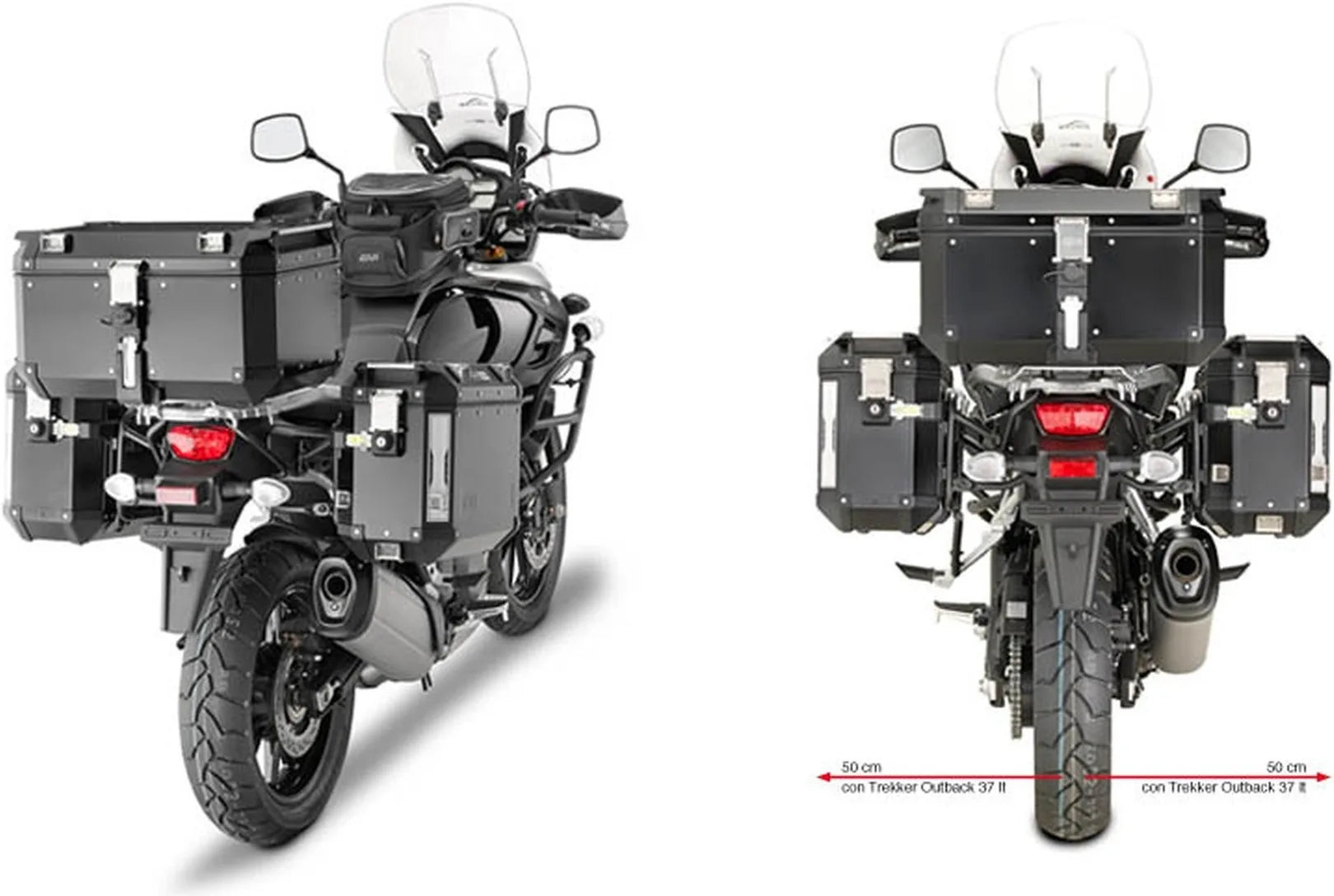 Alforjas Laterales Monokey Cam-Side Canyon Negro 60 Lt Canyon Nylon - Givi Compatible Con Suzuki Dl 1000 V-Strom (2014-2016)