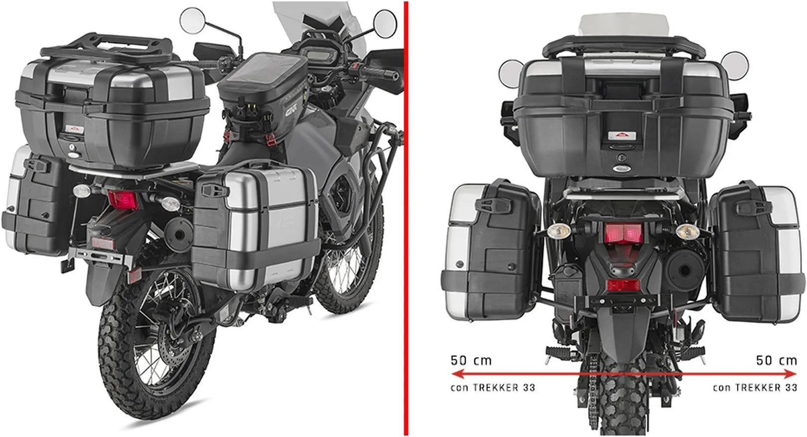 Maletas Laterales Monokey Trekker Dolomiti Aluminio Negro 72 Lt Trekker Dolomiti Aluminio - Givi Compatible Con Kawasaki Klr 650 - S (2023-2024)