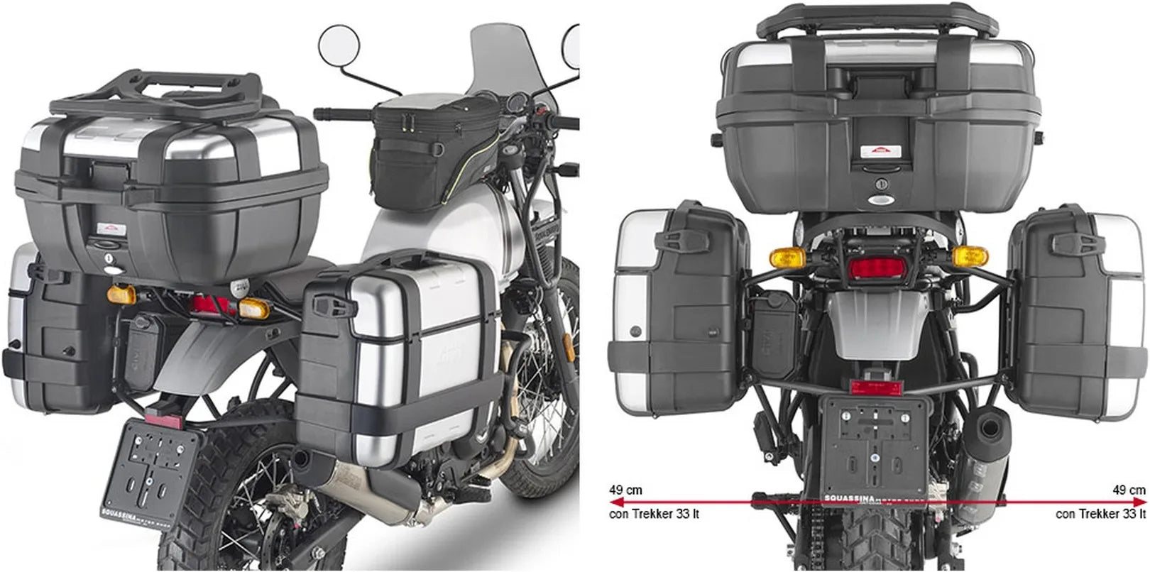 Alforjas Laterales Monokey Canyon Negro 50 Lt Canyon Nylon - Givi Compatible Con Royal Enfield Himalayan (2021-2023)