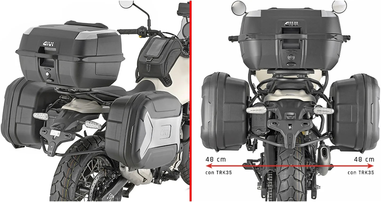 Maletas Laterales Monokey Trekker Dolomiti Aluminio Negro 60 Lt Trekker Dolomiti Aluminio - Givi Compatible Con Royal Enfield Himalayan 450 (2024)