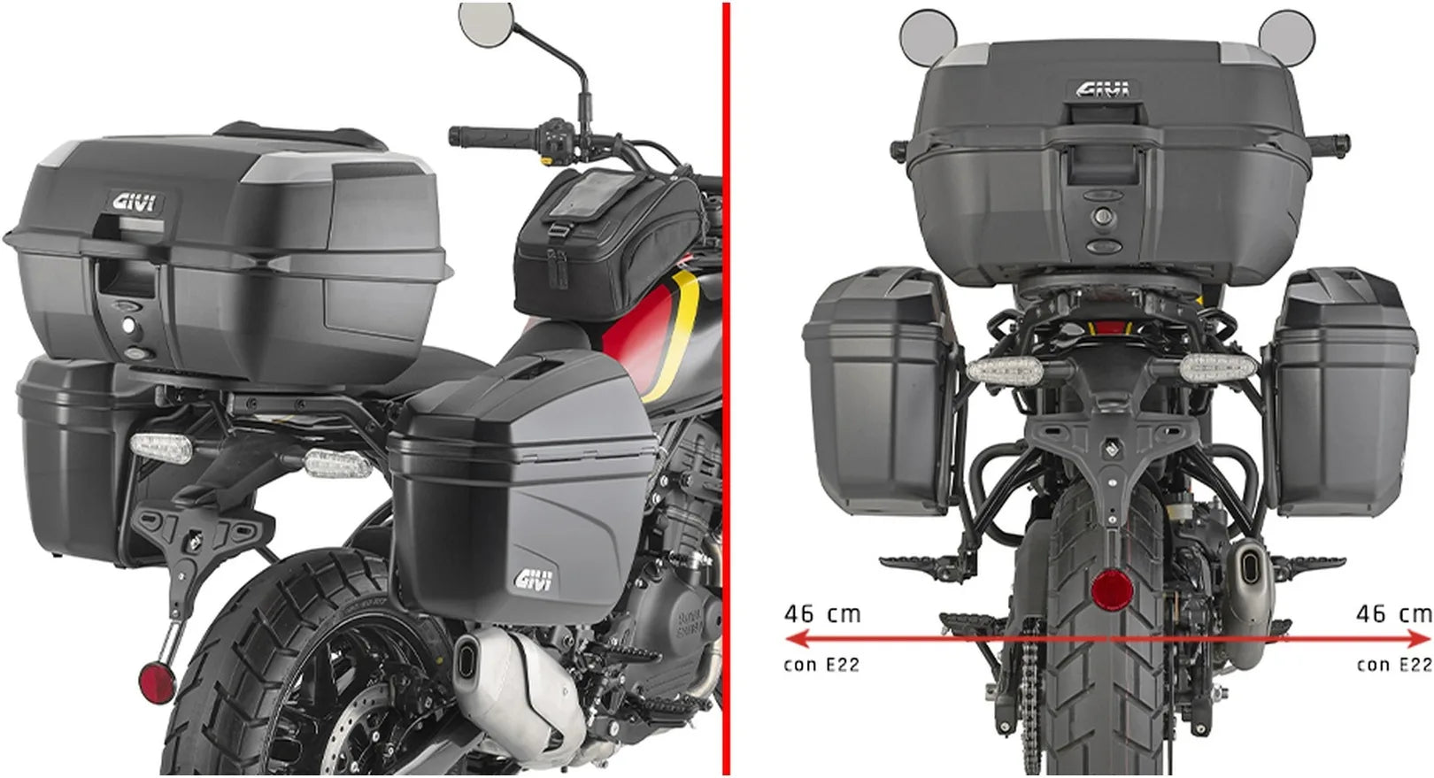 Alforjas Laterales Monokey Canyon Negro 50 Lt Canyon Nylon - Givi Compatible Con Royal Enfield Guerrilla 450 (2024)
