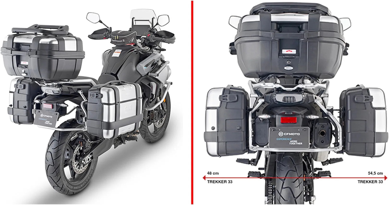 Maletas Laterales Monokey Trekker Dolomiti Aluminio 72 Lt Trekker Dolomiti Aluminio - Givi Compatible Con Cfmoto 800 Mt (2022-2024)