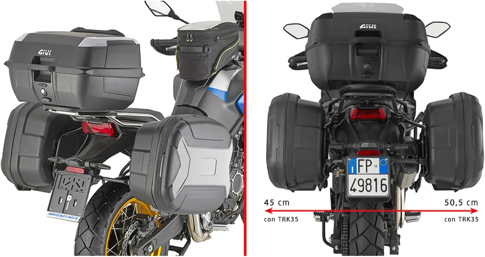 Alforjas Laterales Monokey Canyon Negro 70 Lt Canyon Nylon - Givi Compatible Con Voge Valico 525 Dsx (2024)