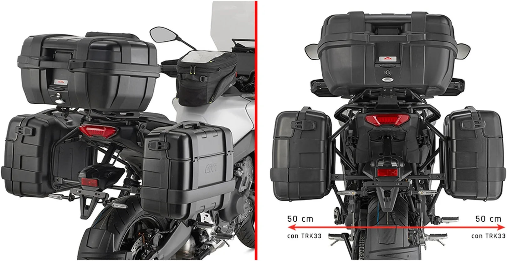 Alforjas Laterales Monokey Negro 50 Lt Plastico - Givi Compatible Con Yamaha Tracer 9 - Gt - Gt+ (2025)