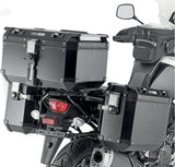 Monokey Cam-Side Trekker Outback Evo Smart Black Aluminium Side Cases + Locks - 84 Lt Trekker Outback Evo Smart Aluminium - Givi Compatible With Suzuki V-Strom 1050 De (2023)